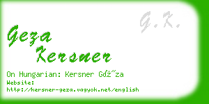 geza kersner business card